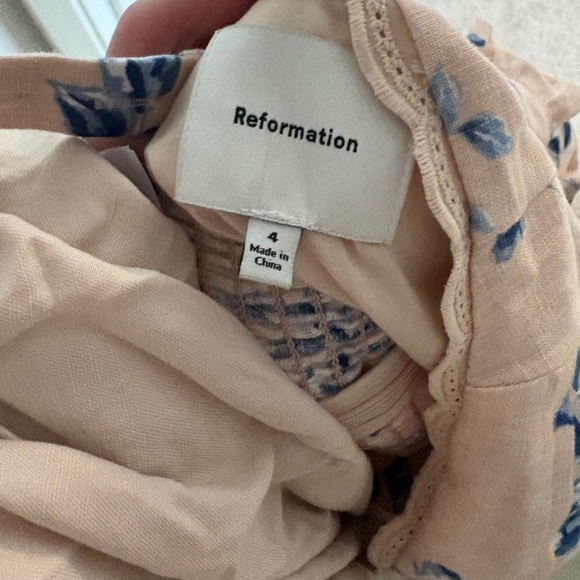 Reformation Beige and Blue Floral Top - Picture 3 of 5